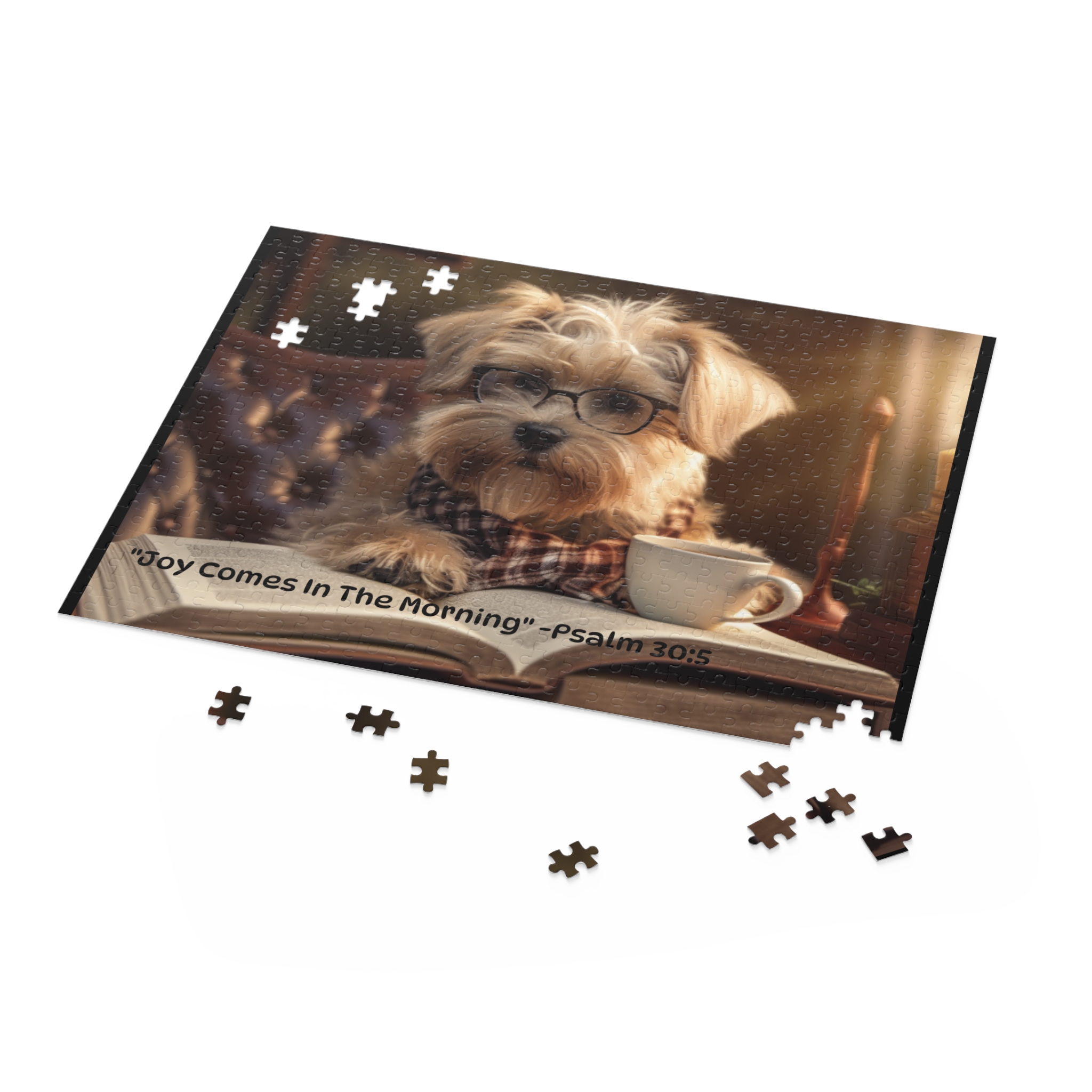 Cozy Dog Scripture Puzzle - 120, 252, 500-Piece | Relaxing Gift for Dog Lovers, Home Decor, Family Fun, Puzzle Night, Coffee Break - Image 9