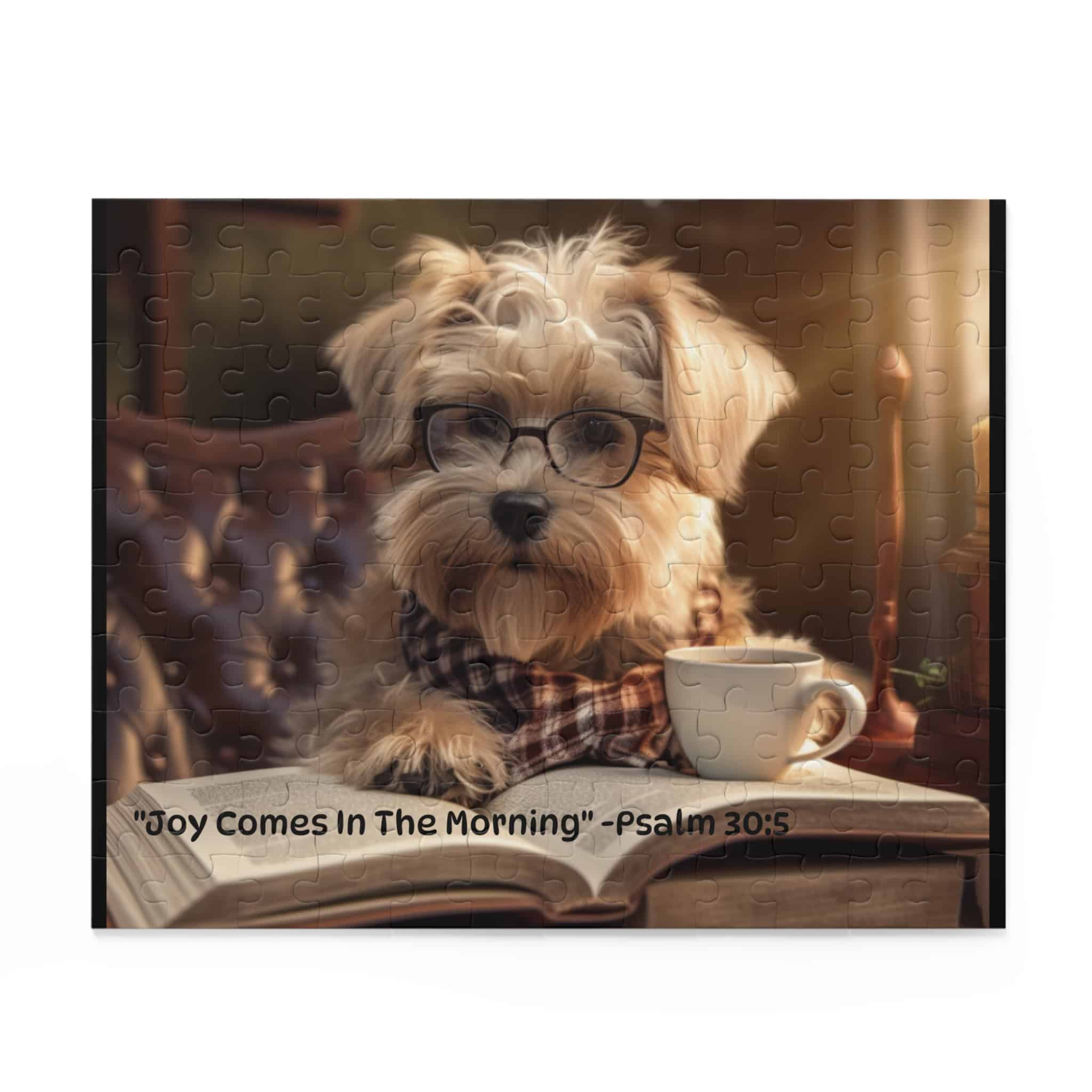 Cozy Dog Scripture Puzzle - 120, 252, 500-Piece | Relaxing Gift for Dog Lovers, Home Decor, Family Fun, Puzzle Night, Coffee Break